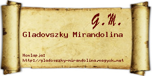 Gladovszky Mirandolina névjegykártya